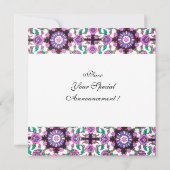 Invitation TOPKAPI BLACK WHITE DAMASK MONOGRAM rose argent (Dos)