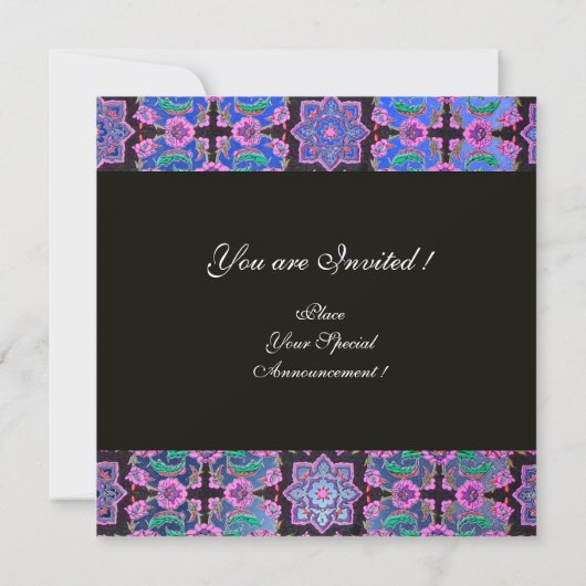 Invitation TOPKAPI BLUE BLACK ROSE DOMMASQUE vert MONOGRAM (Dos)