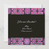 Invitation TOPKAPI ROSE NOIR DAMASK MONOGRAM gris vert (Dos)