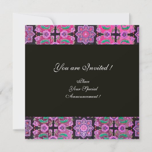 Invitation TOPKAPI ROSE NOIR DAMASK MONOGRAM gris vert (Dos)