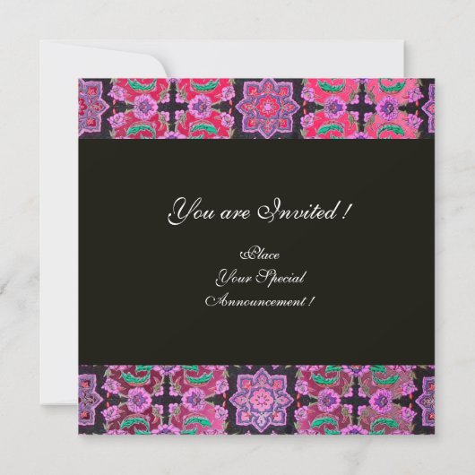 Invitation TOPKAPI ROUGE NOIR ROSE DOMMASQUE MONOGRAM vert (Dos)