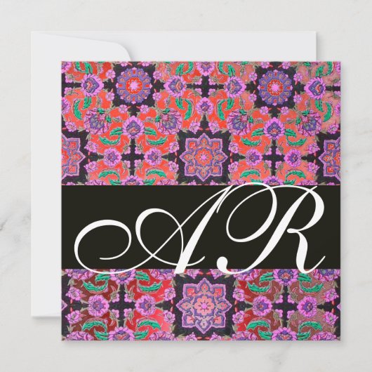 Invitation TOPKAPI ROUGE ROUGE DOMMASQUE MONOGRAM jaune (Devant)