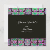 Invitation TOPKAPI VERT NOIR DOMMASQUE MONOGRAM rose bleu (Dos)