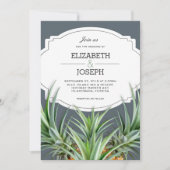 Invitation Tops d'ananas Mariage gris classique (Devant)