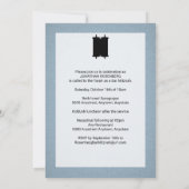 Invitation Torah Bar Mitzvah moderne Gris et Bleu (Dos)