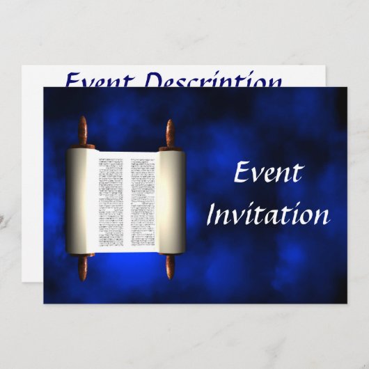 Invitation Torah Light Bar Mitzvah (Devant / Derrière)