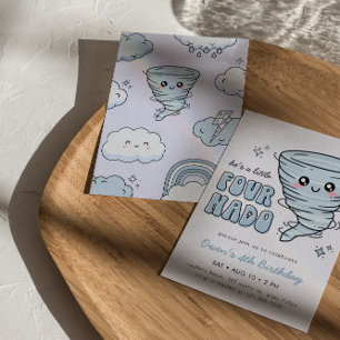 Invitation Tornade bleue Little Fournado 4e anniversaire