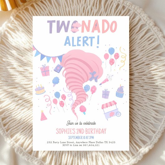 Invitation Tornade Rose 2e Anniversaire