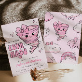 Invitation Tornade rose petit Fournado 4e anniversaire