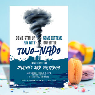 Invitation Tornade Twonado Tornade Bleu Grunge Anniversaire