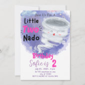 Invitation Tornado Rose Girls 2 Anniversaire Deux Nado Invita (Devant)