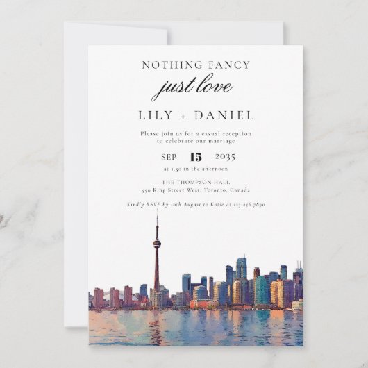 Invitation Toronto Elopement Wedding Reception (Devant)
