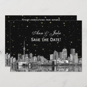 Invitation Toronto Etch Starry do-it-yourself BG Color Enregi