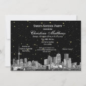 Invitation Toronto Gravure Étoilée DIY Fond de Couleur Douce (Devant)