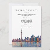 Invitation Toronto Skyline Aquarelle Anniversaire Week-end (Dos)