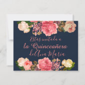 Invitation Torre Eiffel élégant lamentable de la Quinceanera (Devant)