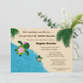 Invitation Tortue adorable d'invitation de baby shower (Honu) (Debout devant)