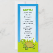 Invitation Tortue caricaturale (Dos)