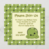 Invitation Tortue Cutie (Devant / Derrière)