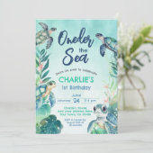 Invitation Tortue de mer 1er anniversaire (Debout devant)