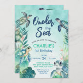 Invitation Tortue de mer 1er anniversaire (Devant / Derrière)