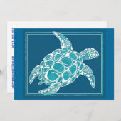 Invitation Tortue de mer d'Aqua (Devant / Derrière)