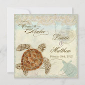 Invitation Tortue de mer d'Aruba Plage côtière moderne (Dos)