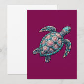 Invitation Tortue de mer décorative (Devant / Derrière)