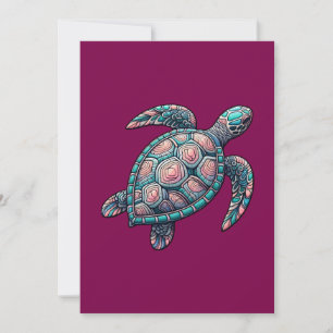 Invitation Tortue de mer décorative