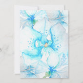 Invitation Tortue de mer, Mariage de couronne bleu tropical (Dos)