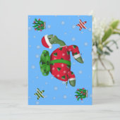 Invitation Tortue de Noël (Debout devant)