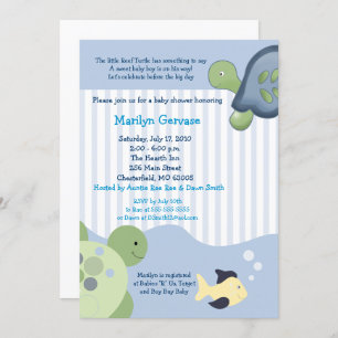 Invitation Tortue de récif tortue Baby shower garçon