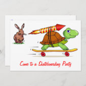 Invitation Tortue et lièvre à propulsion fusée (Devant / Derrière)