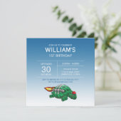 Invitation Tortue Fusée Anniversaire (Debout devant)
