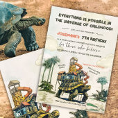 Invitation Tortue Magie Ride fête d'anniversaire