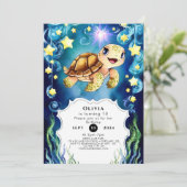 Invitation Tortue magique colorée Anniversaire (Debout devant)