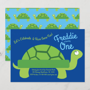 Invitation Tortue mignonne Enfants 1er anniversaire fête