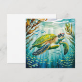 Invitation Tortue peinte (Devant / Derrière)