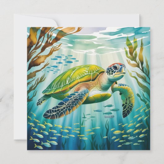 Invitation Tortue peinte (Devant)