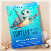 Invitation Tortue sous la mer Anniversaire
