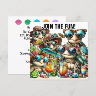 Invitation Tortues amusantes se rassemblant