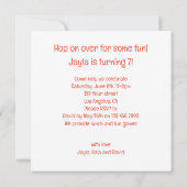 Invitation Tortues célébrant l'anniversaire avec gâteau et ca (Dos)