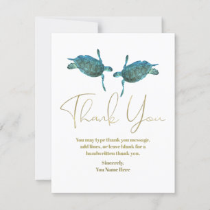 Invitation Tortues de mer bleu sarcelle or mariage sur la pla