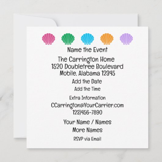 Invitation Tortues Drôles Rassemblement (Dos)