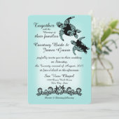 Invitation Tortues marines et Shell Garland (Debout devant)