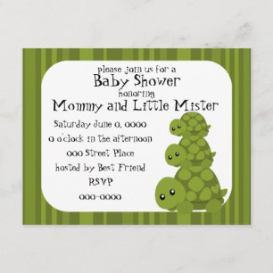 Invitation Tortues mignonnes trois