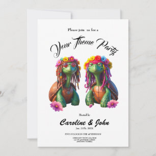 Invitation Tortues Reggae – Vibes d'Île pour Toujours