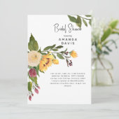 Invitation Toscan Fête des mariées florale de tournesol d'or (Debout devant)