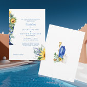Invitation Toscan Sunflower Bride Parents Mariage Texte bleu