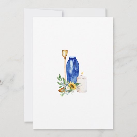 Invitation Toscan Sunflower Mariage Gold Texte (Dos)